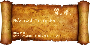 Mészár Andor névjegykártya